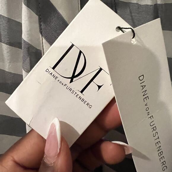 NWT $314 Diane von Furstenberg 2 DVF Silk Striped Classic Wrap Dress - Picture 7 of 7